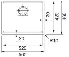 FRANKE TEZGAH ALTI GRANİT EVİYE - Kubus 2 KNG 110-52