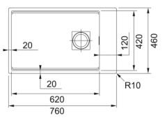 FRANKE TEZGAH ALTI GRANİT EVİYE - Kubus 2 KNG 110-62