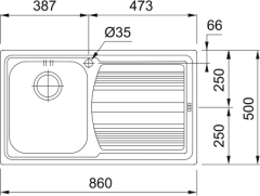FRANKE - ÇELİK EVİYELER LOGİCALİNE - TEZGAH ÜSTÜ LLL 611 SAĞ
