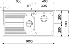 FRANKE - ÇELİK EVİYE LOGİCALİNE - TEZGAH ÜSTÜ LLL 651 SOL