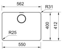 FRANKE - ÇELİK EVİYE MYTHOS - TEZGAH ÜSTÜ MYX 210-55