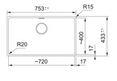 FRANKE - GRANİT EVİYE MARİS - TEZGAH ALTI MRG 110-72 STONE GREY
