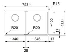 FRANKE - ÇELİK EVİYE MARİS - TEZGAH ALTI MRG 120-35-35 AVENA
