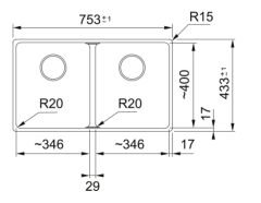 FRANKE - ÇELİK EVİYE MARİS - TEZGAH ALTI MRG 120-35-35 OYSTER
