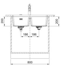 FRANKE - ÇELİK EVİYE MARİS - TEZGAH ALTI MRG 120-35-35 SAHARA