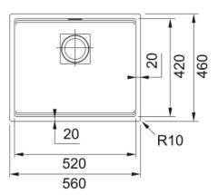 FRANKE - GRANİT EVİYE KUBUS 2 - TEZGAH ALTI KNG 110-52 BİANCO