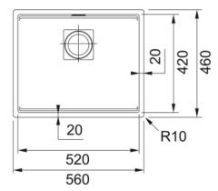 FRANKE - GRANİT EVİYE KUBUS 2 - TEZGAH ALTI KNG 110-52 STONE GREY