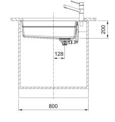 FRANKE - GRANİT EVİYE KUBUS 2 - TEZGAH ALTI KNG 110-62 NERO