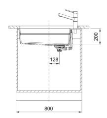 FRANKE - GRANİT EVİYE KUBUS 2 - TEZGAH ALTI KNG 110-62 STONE GREY