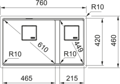 FRANKE - GRANİT EVİYE KUBUS 2 KNG 120 STONE GREY