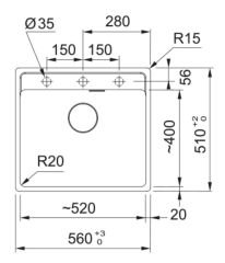 FRANKE - GRANİT EVİYE MARİS - TEZGAH ÜSTÜ MRG 610-52 MATT BLACK