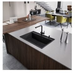 FRANKE - GRANİT EVİYE MARİS -  TEZGAH ÜSTÜ MRG 610-72 MATT BLACK