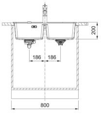 FRANKE - GRANİT EVİYE MARİS - TEZGAH ÜSTÜ MRG 620-35-35 MATT BLACK