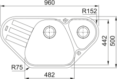 FRANKE - GRANİT EVİYE ANTEA KÖŞE - TEZGAH ÜSTÜ AZG 661-E NERO