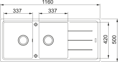FRANKE - GRANİT EVİYE BASİS - TEZGAH ÜSTÜ BFG 621 NERO
