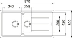 FRANKE -  GRANİT EVİYE BASİS - TEZGAH ÜSTÜ BFG 651 BİANCO