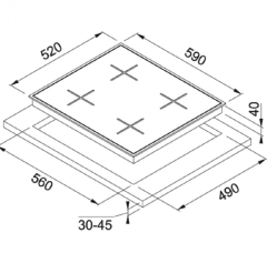 Franke Glass Lınear Square FHNS 604 4G WH C Beyaz Cam Ankastre Ocak