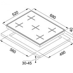FRANKE NEW SQUARE FHNS 705 4G TC WH C WHİTE GLASS CAM OCAK