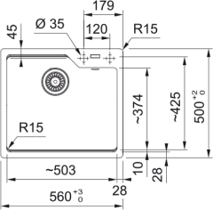 FRANKE -  GRANİT EVİYE URBAN - TEZGAH ÜSTÜ UBG 610-56 OYSTER