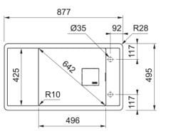 FRANKE - GRANİT EVİYE  FRESNO - TEZGAH ÜSTÜ FSG 611-88 STONE GREY