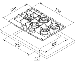 FRANKE MARİS FHMA 755 4G DCL OY C OYSTER GAZLI OCAK