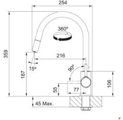 FRANKE - LİNA J XL DOCCİA KROM BATARYA