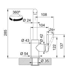 FRANKE -  LİNA L MATT BLACK DOCCİA BATARYA