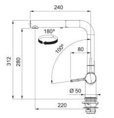 FRANKE - ACTİVE PLUS METALİC DOCCİA - MATT BLACK