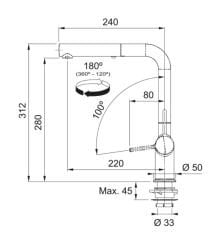FRANKE - ACTİVE TWİST DOCCİA BATARYA - DECOR STEEL