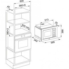 FRANKE SMART FSM 45 MW XS INOX + NERO 45 CM KOMBİ MİKRODALGA FIRIN