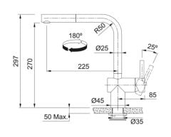 FRANKE - ATLAS NEO SENSOR DOCCİA BATARYA - INDUSTRİAL BLACK