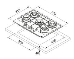 FRANKE MARİS FHMA 755 4G DC XS C İNOX OCAK