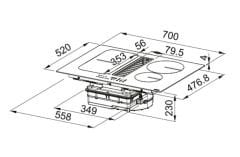 FRANKE SMART 2GETHER  DAVLUMBAZ ENTEGRELİ OCAK - FSM 709 HI BLACK GLASS
