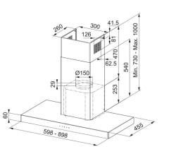 FRANKE FCR 925 TC BK/XS NG/900 BLACK GLASS/INOX DUVAR TİPİ DAVLUMBAZ