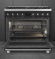 SMEG - C9GMMB2 - KLASİK SERİ - MAT SİYAH - 90 CM KUZİNE