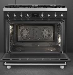 SMEG - C9GMMB2 - KLASİK SERİ - MAT SİYAH - 90 CM KUZİNE