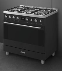 SMEG - C9GMMB2 - KLASİK SERİ - MAT SİYAH - 90 CM KUZİNE