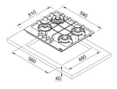 FRANKE MARİS INOX GAZLI OCAK - FHMA 604 3G DC XS