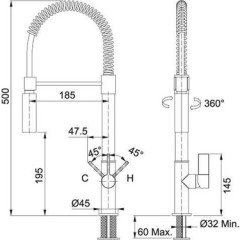 FRANKE FOX PRO SPİRALLİ KROM ARMATÜR